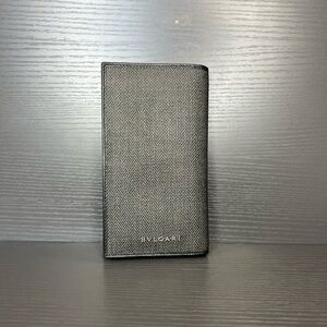 Bvlgari Bifold Wallet Leather Gray/Black
